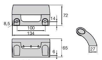 Poignée pour profilé aluminium Type : Poignée ergonomique Référence : : PAP  135 