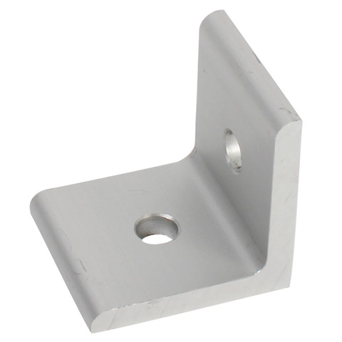 Right angled bracket for aluminium profile - 2 holes - Aluminium - 