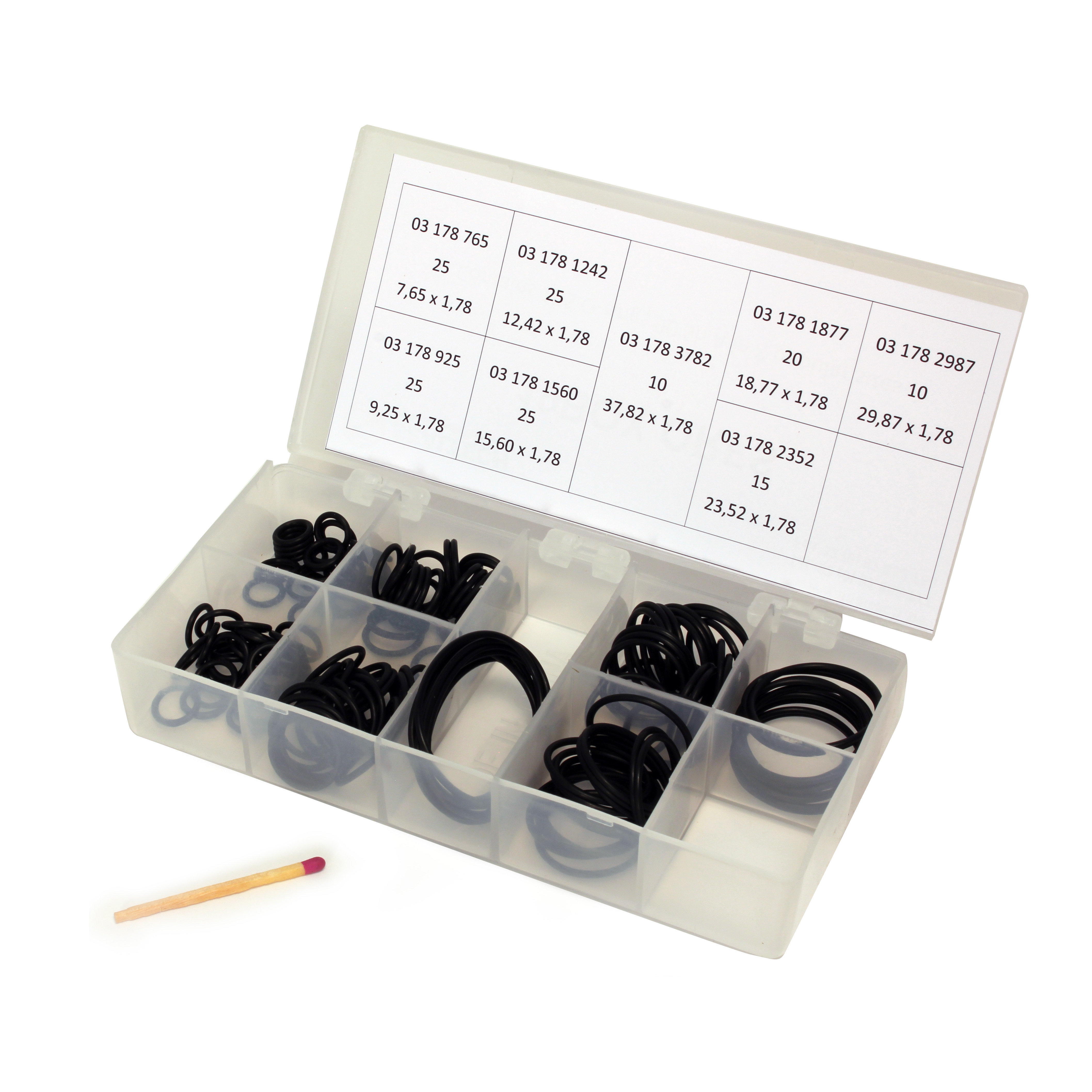 Box set of Nitrile O-rings in inch NBR90Sh A - For fasteners and fitting - NBR 90 Sh A - 