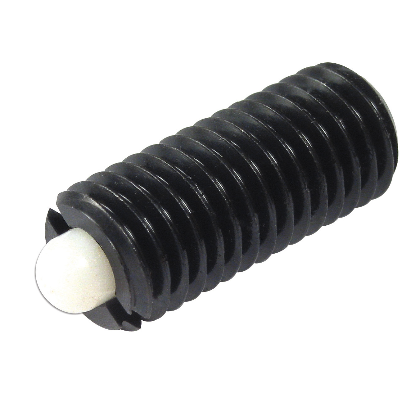 Spring plunger with internal hexagonal socket - steel body, plastic pin - standard - 