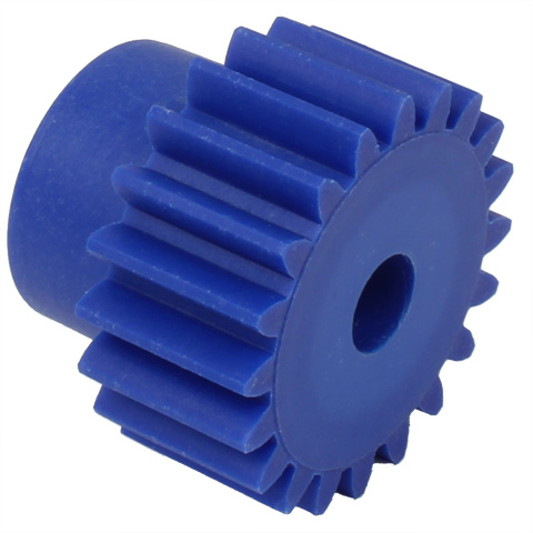 Spur gear - Moulded blue plastic (nylon) - 1.00 - Food industry
