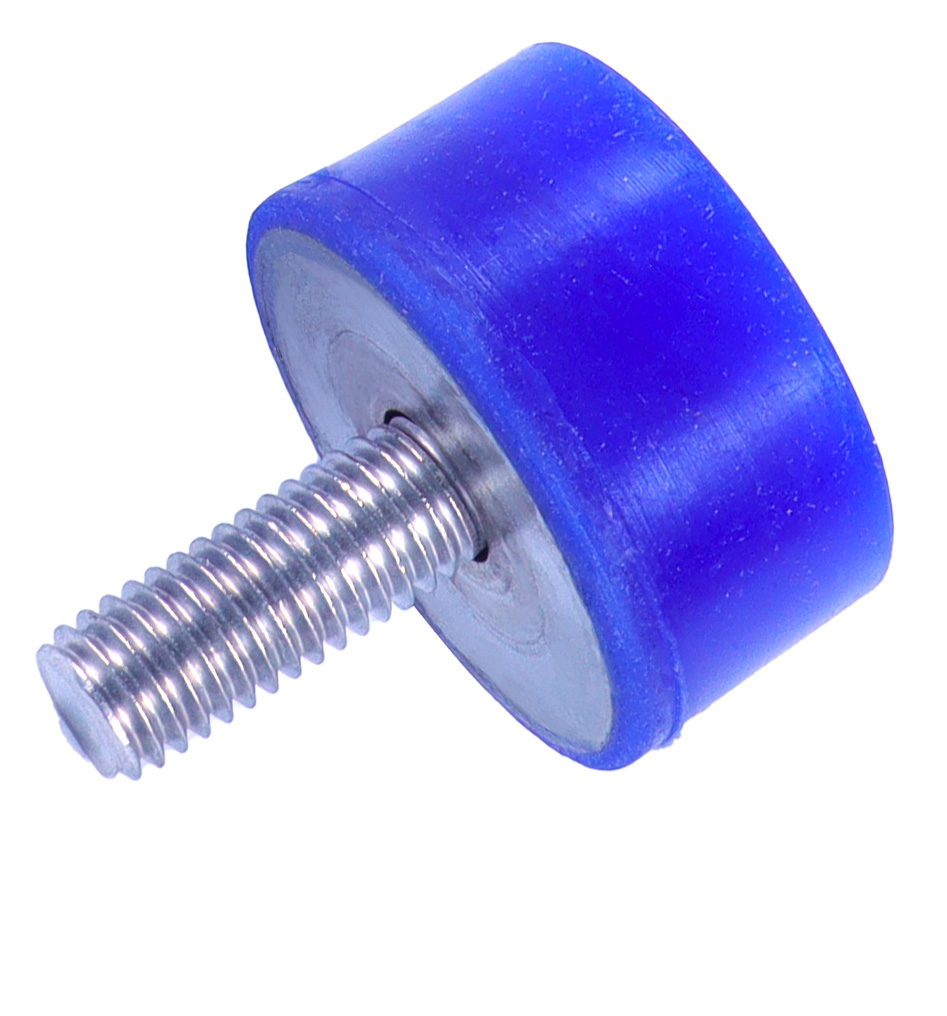 Piedino antivibrante cilindrico - Inox - Maschio - 