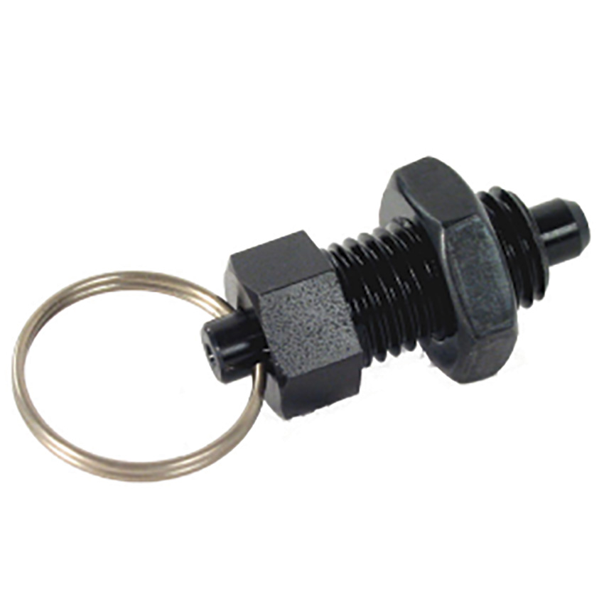 Ring operated locking bolt - with ring - Hardened ground stainless steel pin - pull to unlock