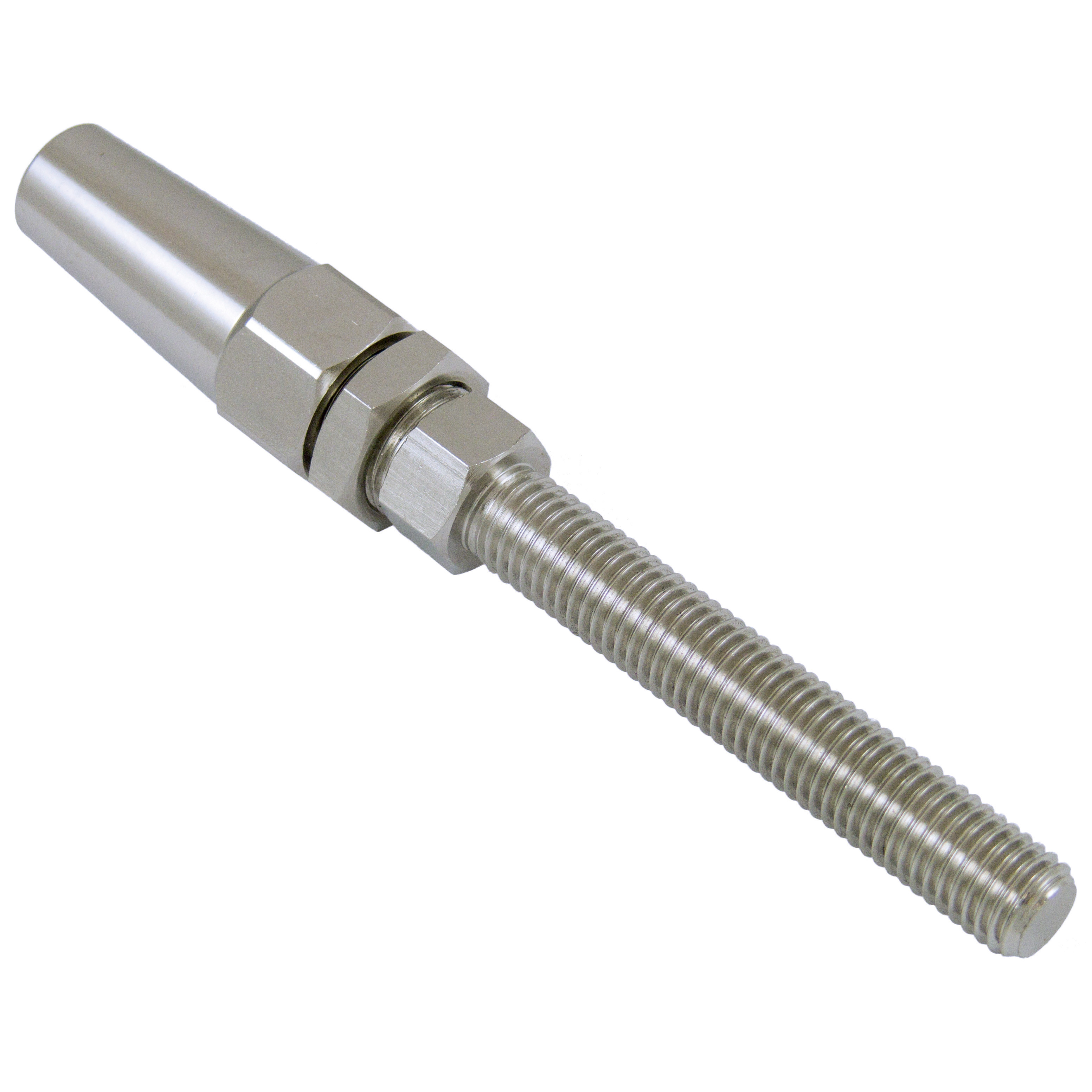Quick fitting threaded cable terminal - Cable terminal with threaded end - Stainless steel - 