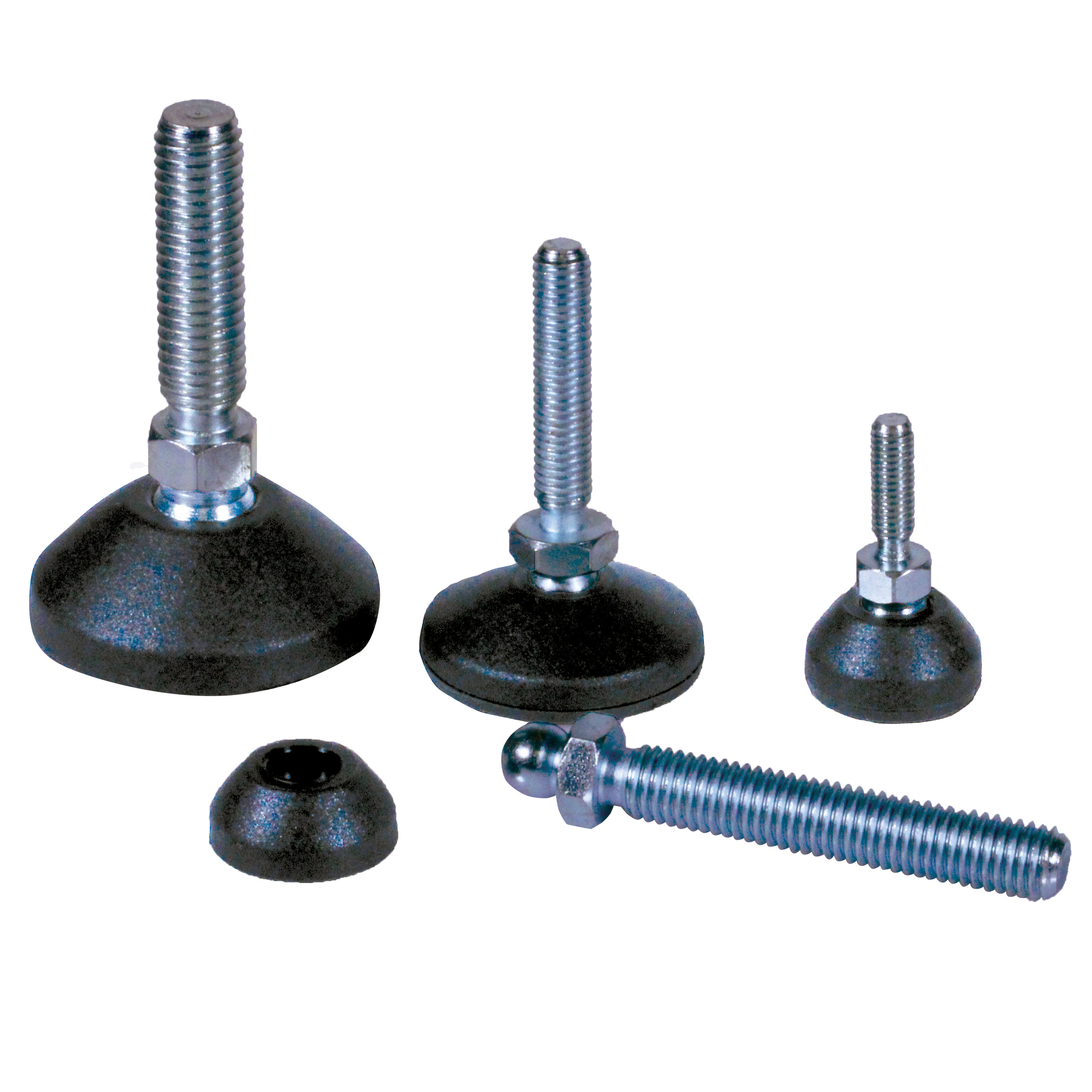 Threaded swivel feet - Swidel feet without anti-slip plate - Up to 7700N - +/-10°