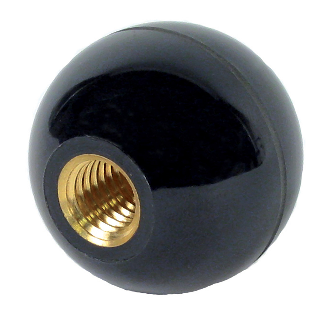 Threaded spherical knob - With brass insert -  - 