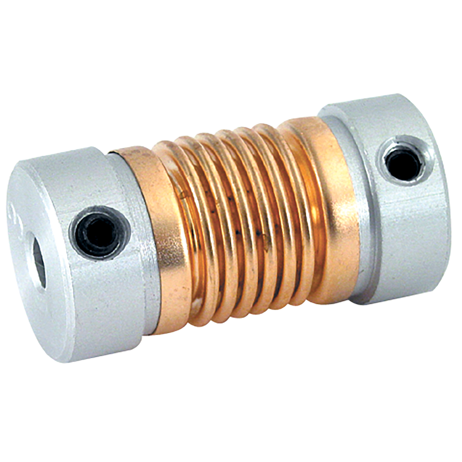 Flexible bellows coupling - Aluminium and Bronze - With set screw -  - 