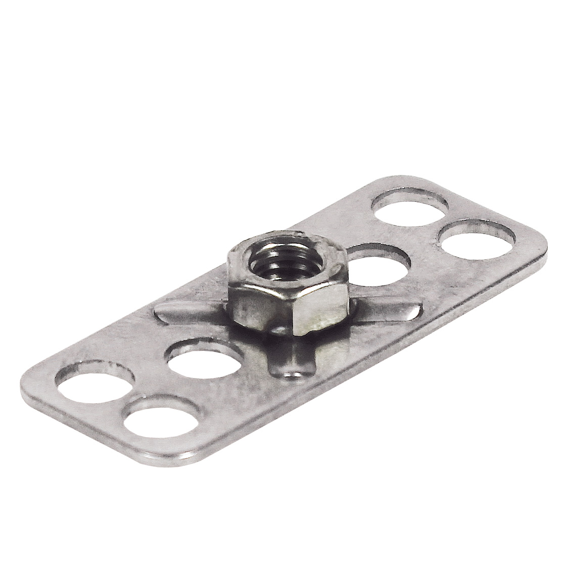 Masterplate® glueable insert - rectangular with nut - Stainless steel - 