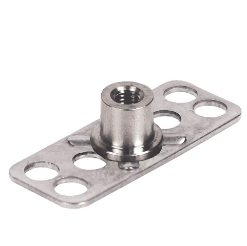 Masterplate® glueable insert - rectangular with tapped insert - Stainless steel - 