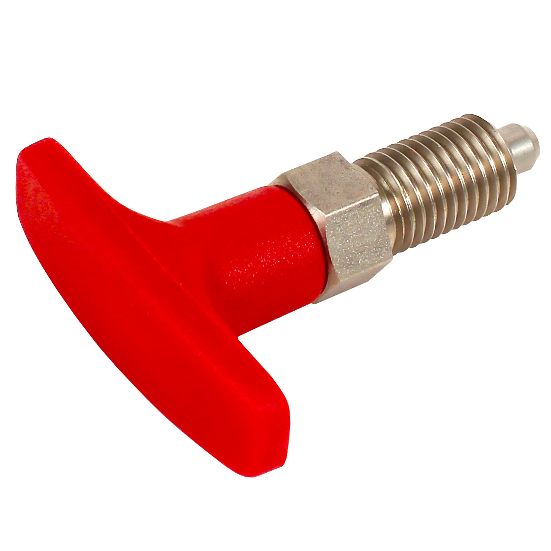 Locking bolt - with T handle - Stainless steel - thermoplastic - Red