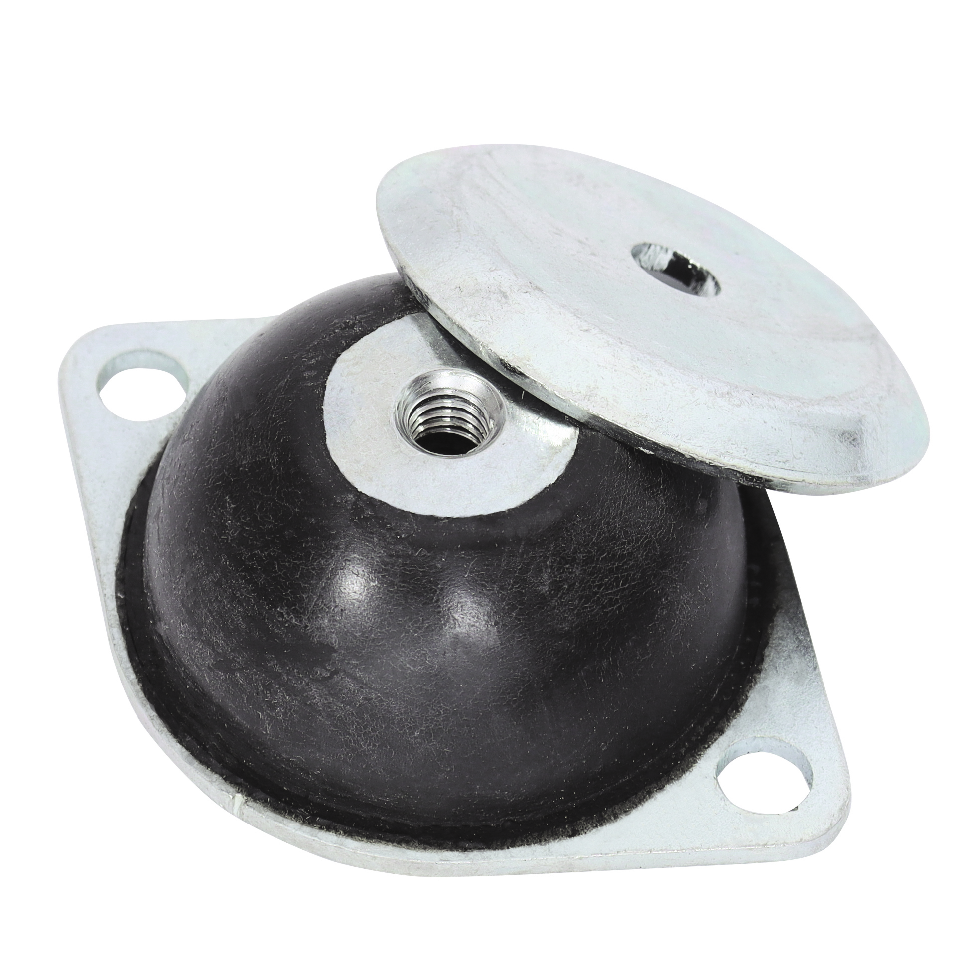Anti-vibration machine mount - Oval base plate - 2 fixing holes - 