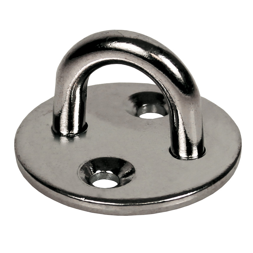 Pad eye on mounting plate round - Stainless steel - Round - 
