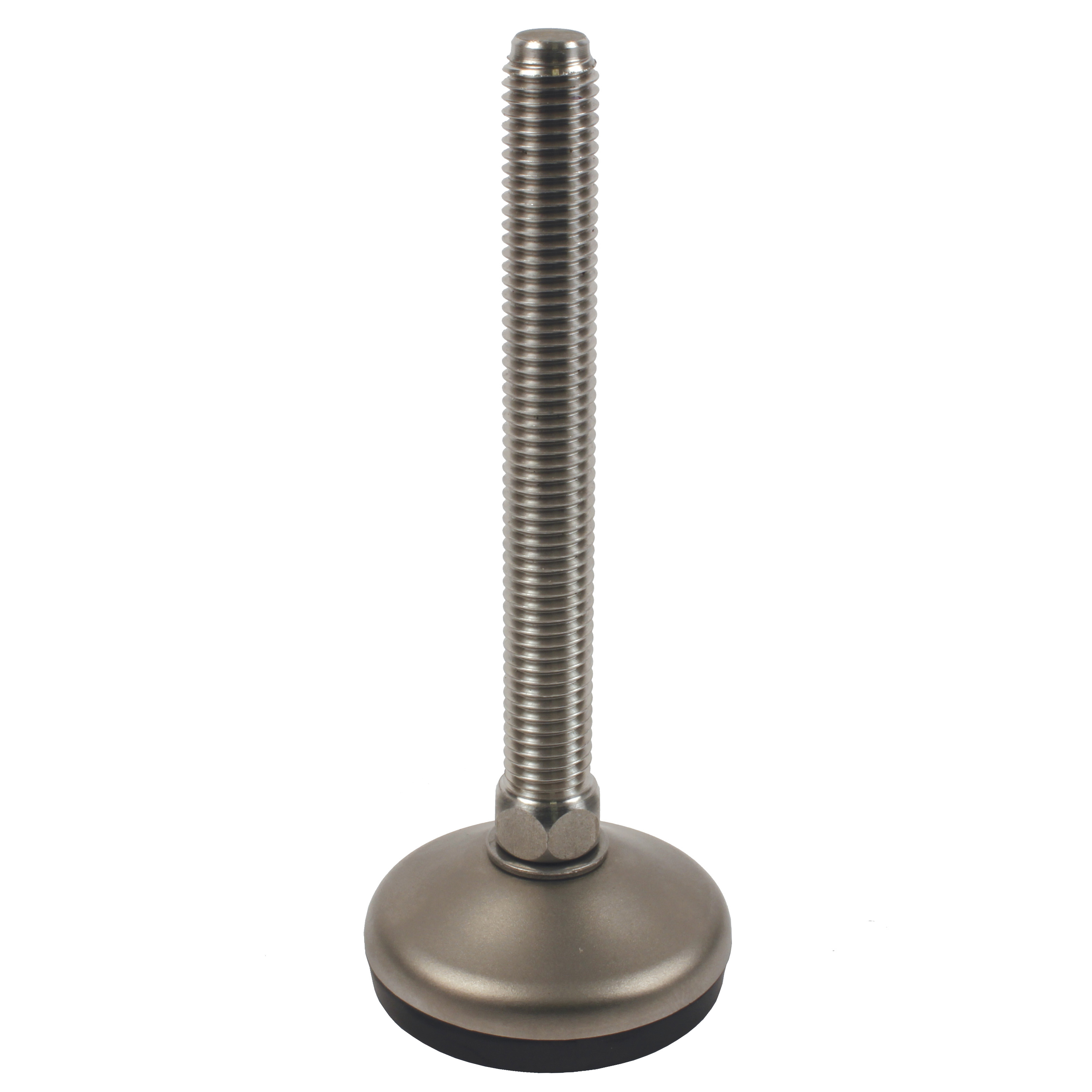 Articulated foot with solid base foot Ø 40 - 3000N - Sanded stainless steel  - 