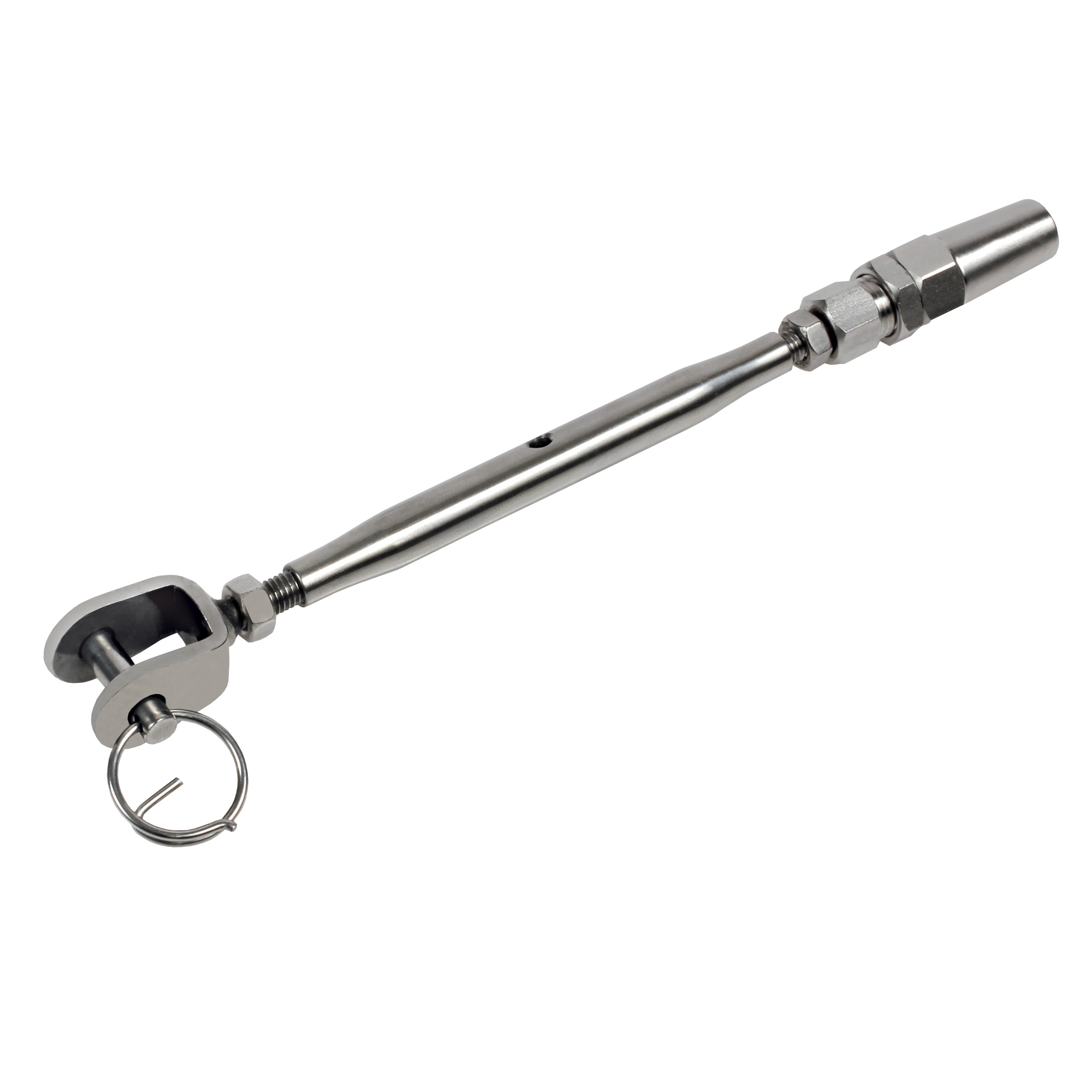 Stainless steel manual rigging screw - Stainless steel - manual - with 1 welded clevis and 1 manually tightened end - from 5 to 12mm