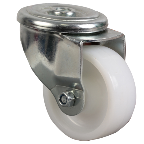 Swivel castor with central hole - Stainless steel - Polyamide - up to 600kg - No