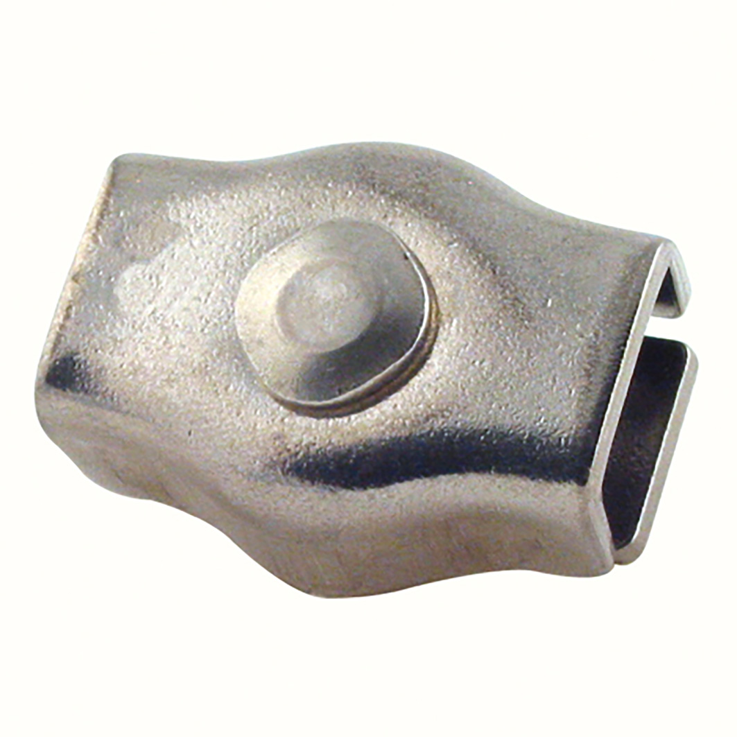 Stainless steel flat cable clamp - Stainless steel - Single - Flat