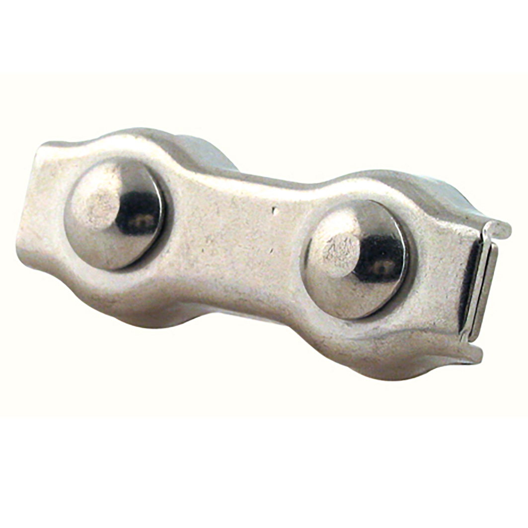 Stainless steel flat cable clamp - Stainless steel - Dual - Flat
