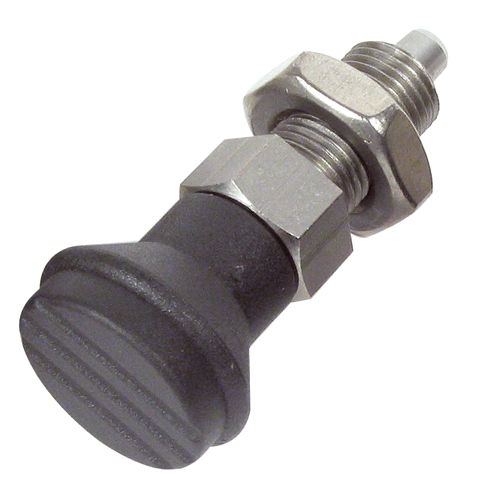 Indexing plunger - stainless steel - With lock nut / without slot - 