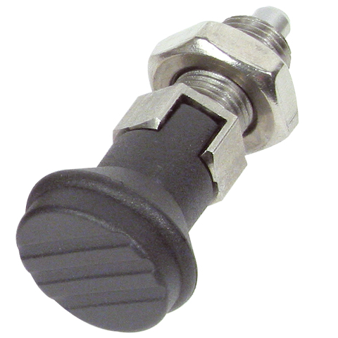 Indexing plunger - stainless steel - With lock nut / with slot - 