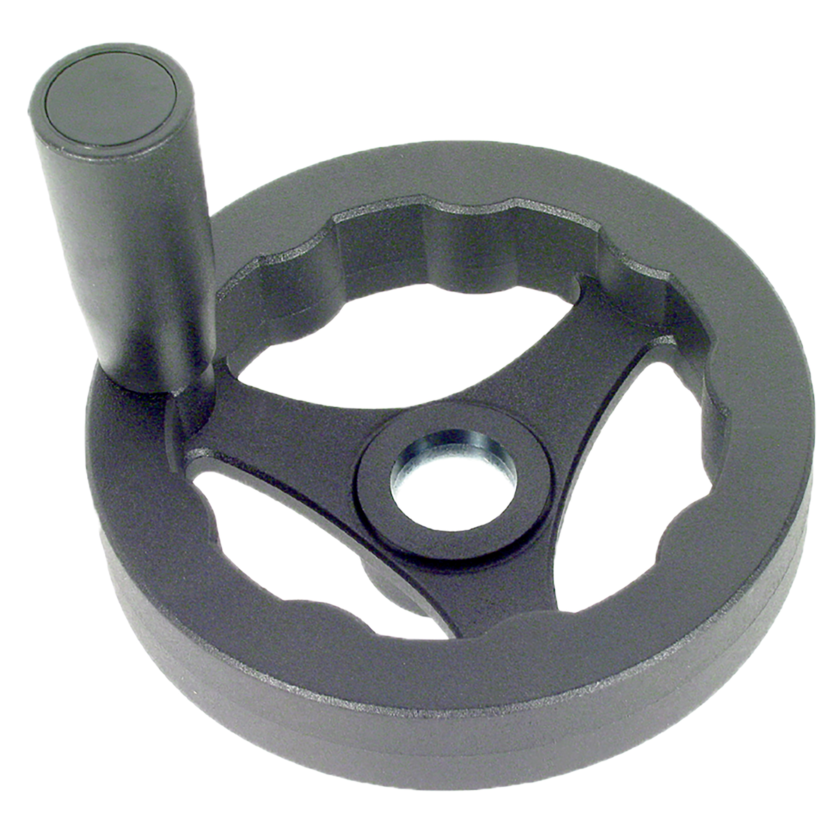 3-spoked handwheel with handle - Polyamide - Spoked - Revolving handle
