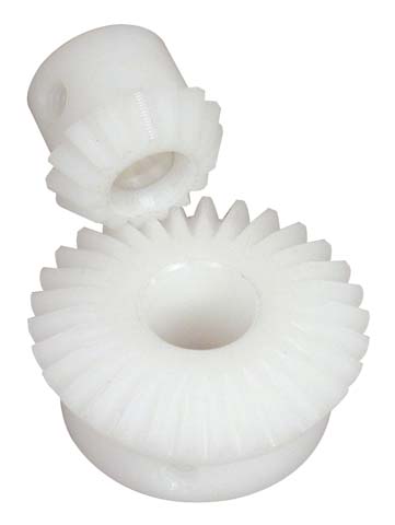 Machined plastic bevel gear  - 2:1 - 1.00 - Delrin